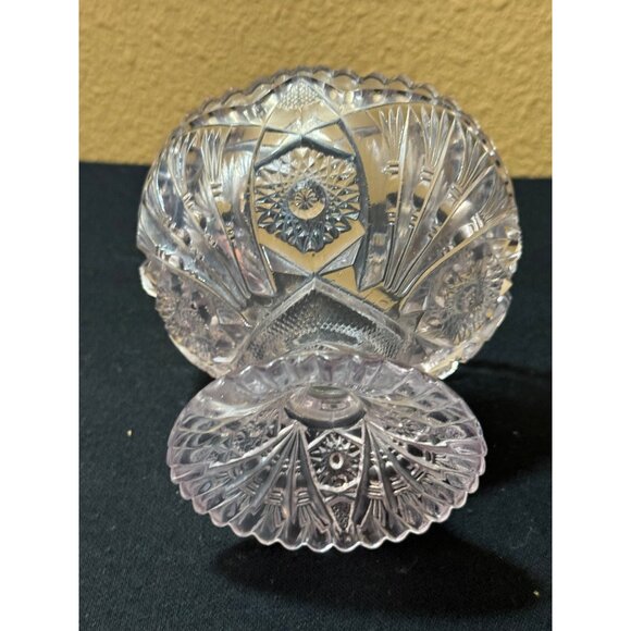 Antique Imperial Glass Nucut 212 Footed Compote Saw Tooth Edge Dish - Picture 3 of 10